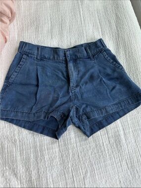 American Eagle Outfitters Blue High-Rise Trouser Shorts Dark Wash (worn once)